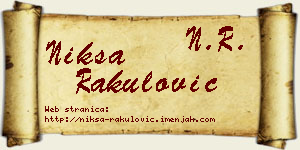 Nikša Rakulović vizit kartica